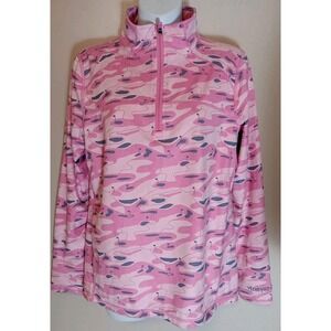 vineyard vines Women Pink Camo‎ Golf Sport Performance 1/4 Zip Top Size S